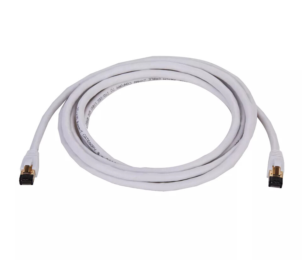 CAT8 Ethernet Cable Super Speed 40Gbps LAN 6ft 10ft 25ft 50ft 100ft Black White