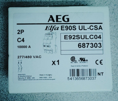 AEG ELFA E90S UL-CSA E92SULC04 CIRCUIT BREAKER 4A 2P 480VAC NEW!! QUANTITY!!