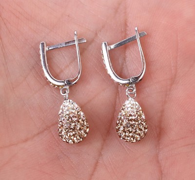 MARCASITE SIMULATED .925 SOLID STERLING SILVER EARRINGS #11064