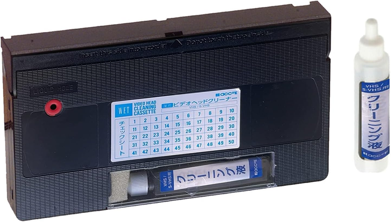 Video Head Cleaner, VHS Head Cleaner Tape Wet System – Reusable VCR Video Casset