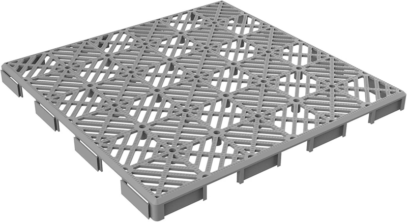 30-Pack Polypropylene Interlocking Patio Deck Tiles - Weather-Resistant Outdoor Flooring for Balcony, Porch, and Garage (Gray)