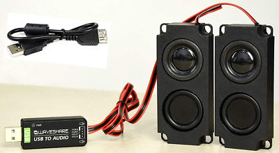 USB to Audio Adapter External Stereo Sound Card Converter with 8Ω 5W Speaker for