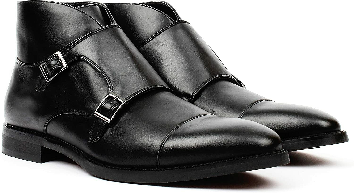 

Santino Luciano D-511 Мужские Черные Классические Ботинки Munk Strap Closure, Черный