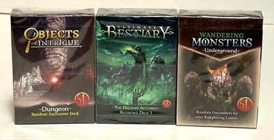 Nord Games D&D 5e Deck Lot of 3 - Dreaded Accursed Deck 1 Random Encounter Decks