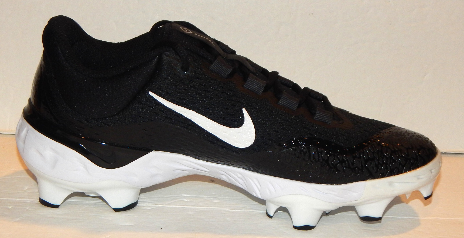 Nike Alpha Huarache Elite 4 Baseball MCS Cleats Size 9 FD6221-001 Black / White