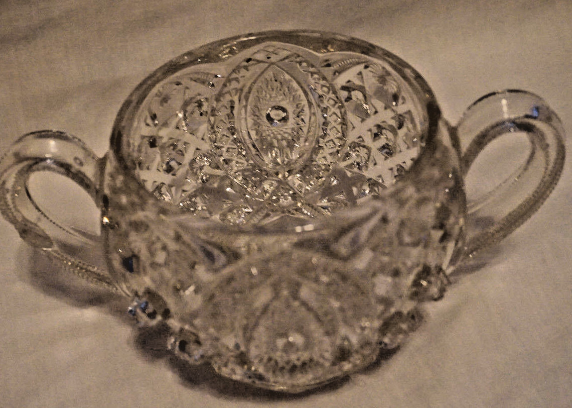 Crystal Cut-Glass Handle Bowl