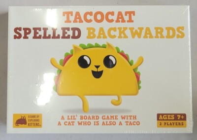 TACOCAT SPELLED BACKWARDS FAMILY CARD GAME 2 Players Ages 7+ New Factory Sealed