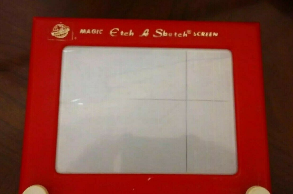 VINTAGE ETCH A SKETCH magic screen toy ohio art world frame 505 usa working red