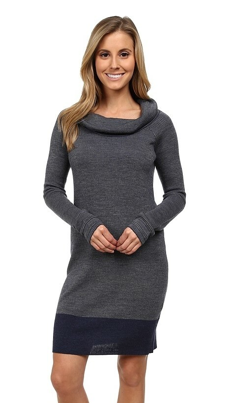 Toad&Co 241466 Womens Wool Long Sleeve Sweater Dress Deep Navy Size Large