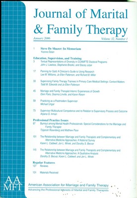 2006 Journal of Marital & Family Therapy Magazine: Diversity/Alternative Meds