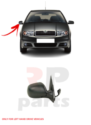 FOR SKODA FABIA 99 06 WING MIRROR ELECTRIC HEATED FOR PAINTING