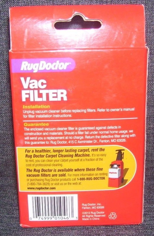 Brand New in pack RugDoctor Rug Doctor Vac Filter Eureka Uprights DCF-10 DCF-14