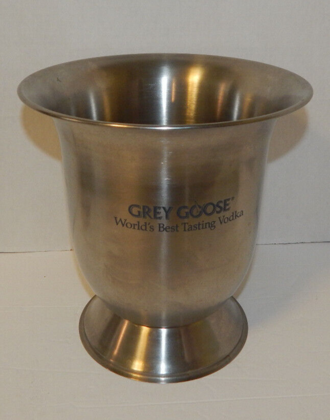 Grey Goose Vodka Stainless Steel Bottle Ice Bucket Bowl Silver...