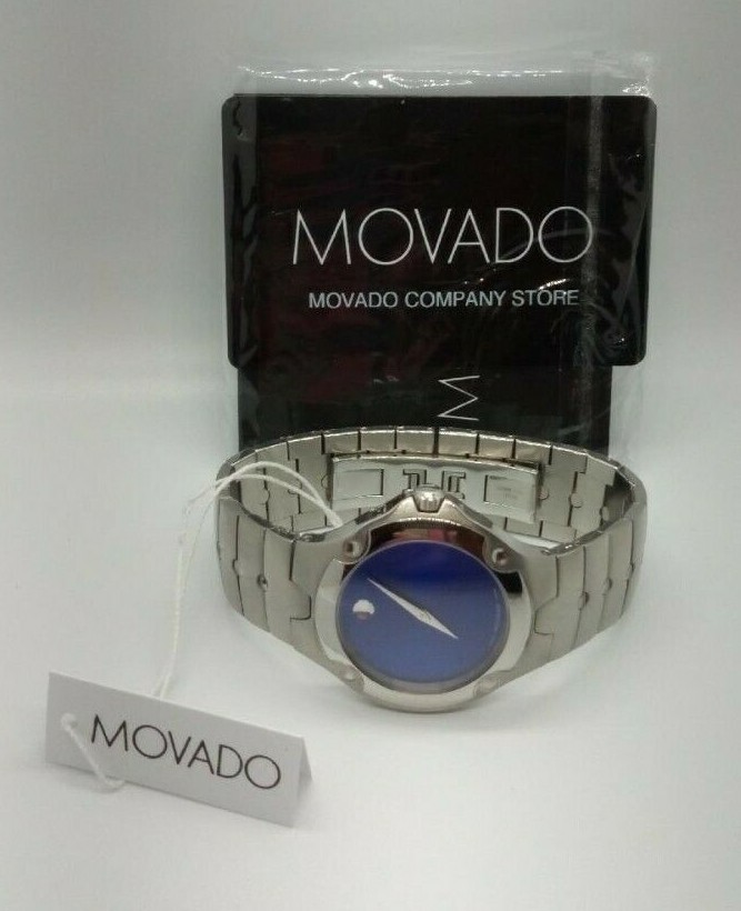 Movado Men's Watch, Cobalt Blue Dial, 82 G1 1892SS w/ Boxes, papers, tag