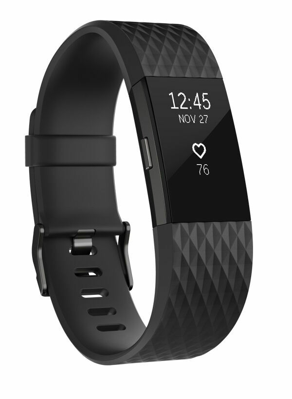 Fitbit Charge 2 FB407GMBKS-EU Heart Rate Activity Tracker S Size ...