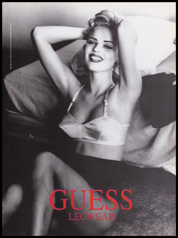 Eva Herzigova 3-page clipping 1992 print ad for GUESS - Georges Marciano