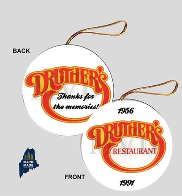 DRUTHERS RESTAURANT Christmas Ornament - Collectible Logo Vintage Druther's