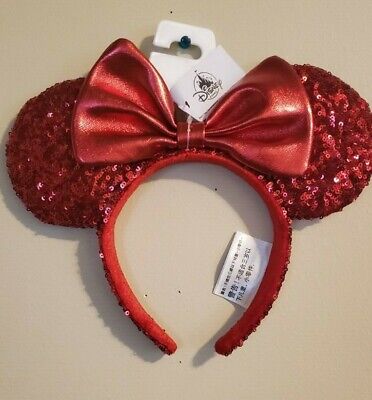 NEW Disney Parks Pirate Redd Red Sequin Minnie Mouse Ears Headband NWT