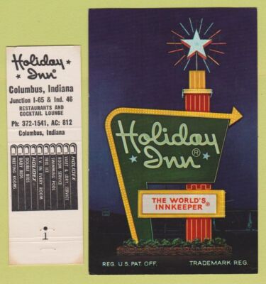 Matchbook Postcard Combo - Holiday Inn Columbus IN
