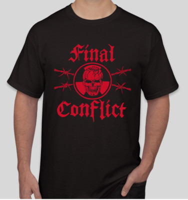 Final Conflict Skull T shirt Tee Rock Band Music Punk Medal CBGB Underground 