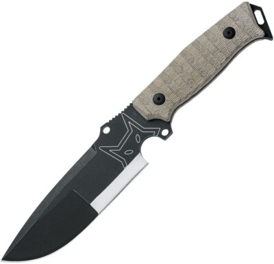 Fox Sherpa Fixed Knife 5.5'' D2 Tool Steel Full Tang Blade Canvas Micarta Handle