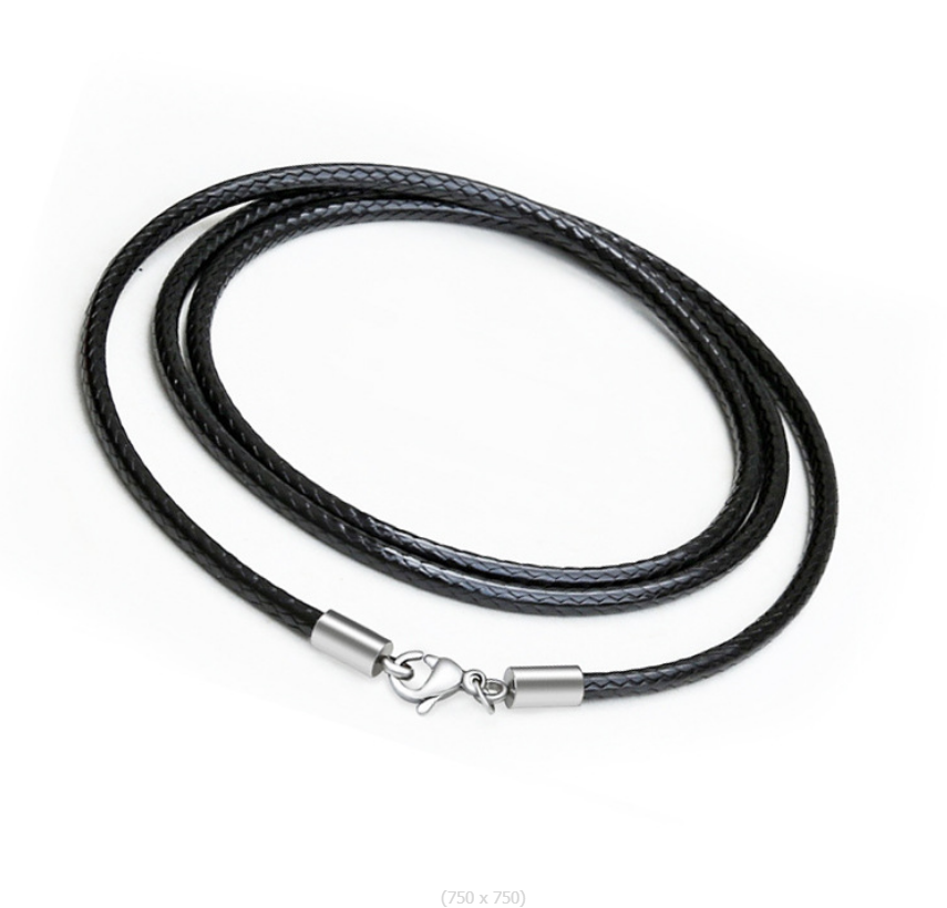 2mm Black Leather Cord Necklace Sterling Silver with Lobster Clasp 14-32" Chain