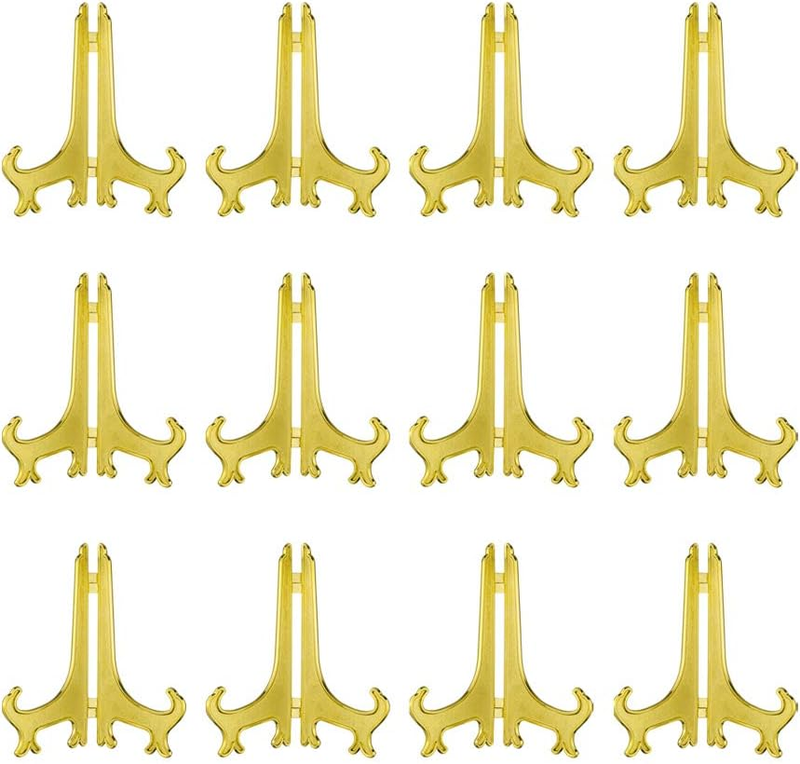 Artliving 4 Inch Gold Plastic Easels or Stand/Plate Holders to Display Pictures
