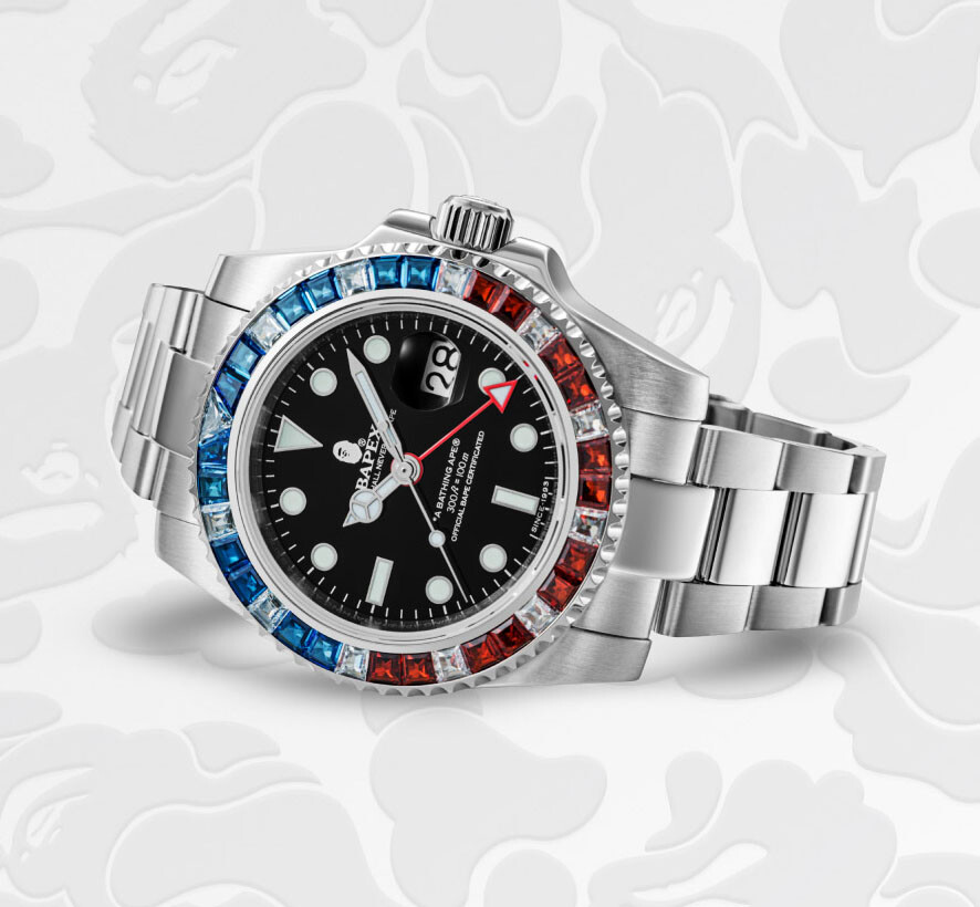 Pre-owned A Bathing Ape 2024 Ss  Men's Goods Bapex Type 2 Crystal Stone 1j70187008 In Black X Blue