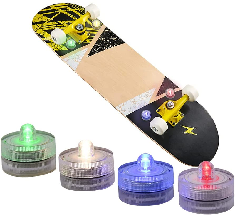 Skateboard Lights 4Pcs Colorful LED Underglow Lights 9Pcs Double-Sided Adhesive