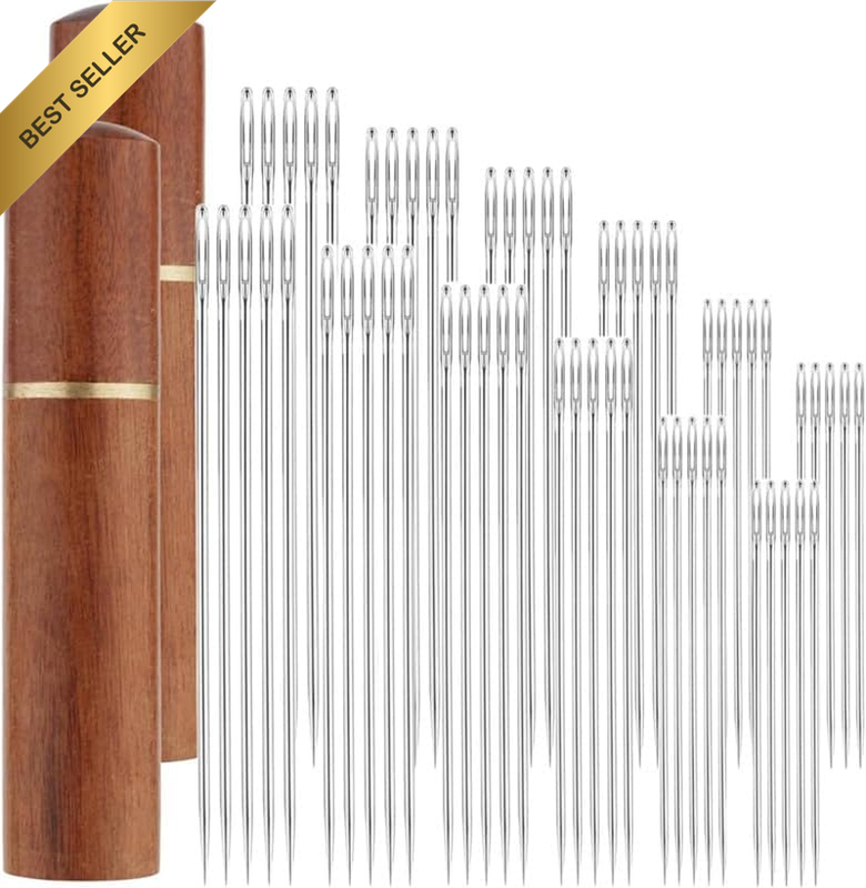Large Eye Sewing Needles for Hand Sewing, 60Pcs Hand Sewing Needles Embroidery N