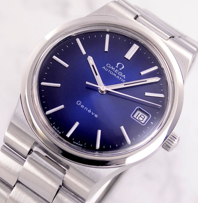 OMEGA GENEVE AUTOMATIC 1660173 CAL1012 DATE DARK BLUE DIAL MEN OMEGA GENEVE AUTOMATIC 1660173 CAL1012 DATE DARK BLUE DIAL MEN