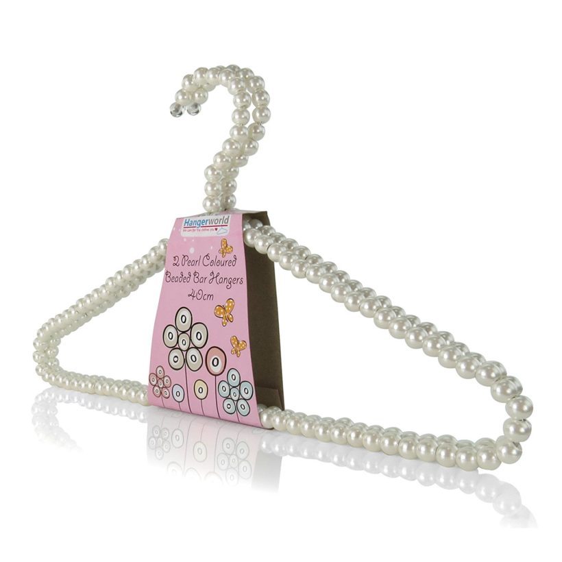 Set 2 Pezzi Gruccia Porta Abiti Vestiti Camicie Con Perline Perle Decorate dfh