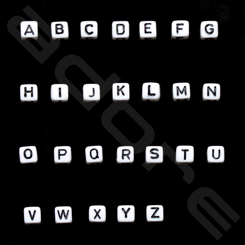 Buchstaben Buchstabenwürfel Buchstabenperlen Perlen Wählbar Weiss 6 mm Sortiert