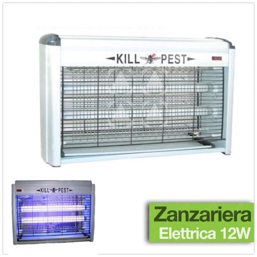 Zanzariera Elettrica 2 Lampade Fluorescenza Anti Zanzare Giardino 12w Mt-012 dfh