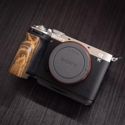 New Wood L Hand Grip Handle For Sony A7C2 A7CR Camera w/Aluminum Alloy Baseplate