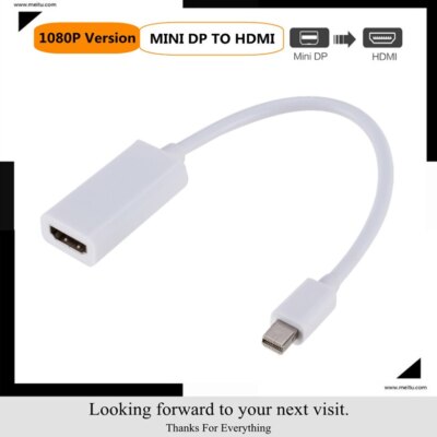 4K 1080P Mini DP to HDMI Adapter Cable Thunderbolt Display Port For MacBook Pro