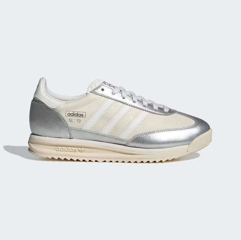 New Adidas SL 72 RS Shoes - Silver Metallic/ Cloud White