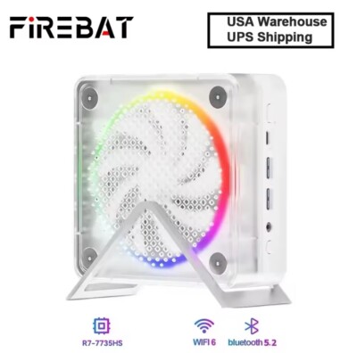 FIREBAT MINIPC AMD R7-7735HS 6600H Mini Pc Colorful Gamer 16GB 512GB DDR5 RJ45 D