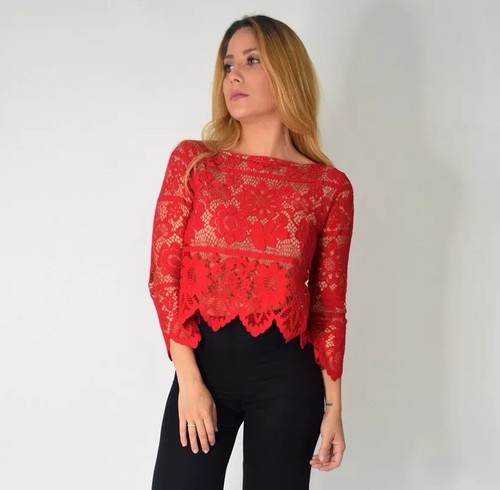 tシャツ Red Ribbon Lace tops レディース $_12.JPG?set_id=880000500F