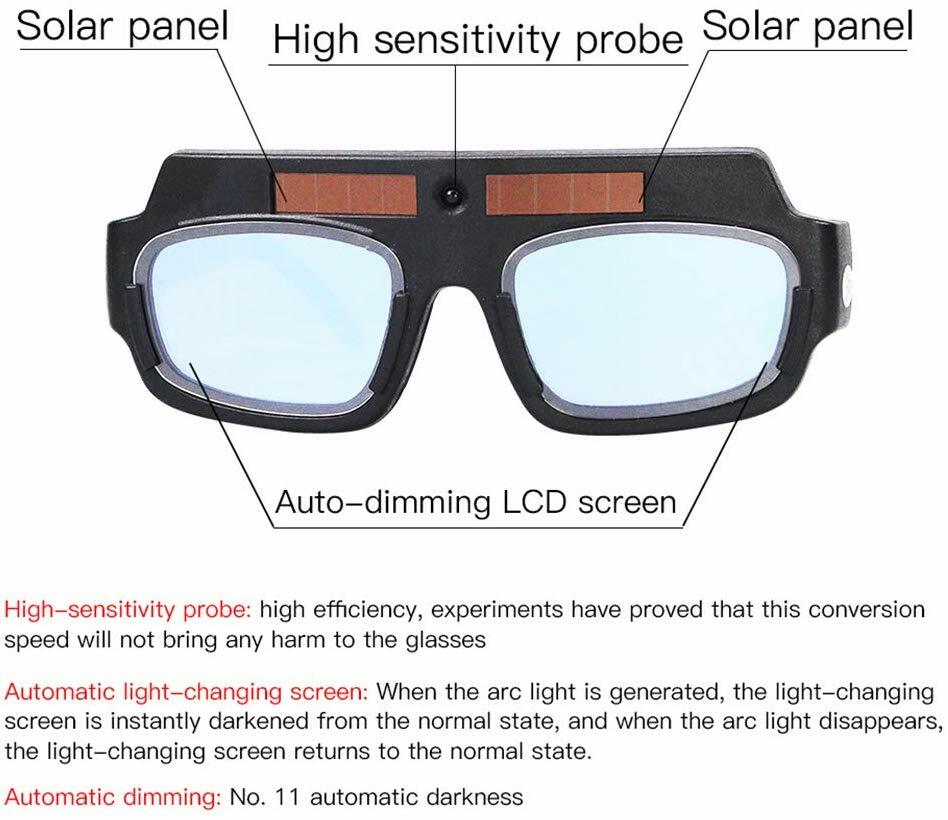 Auto Darkening Welding Glasses,Solar Welding Goggles Mask Helmet,Welder Goggle