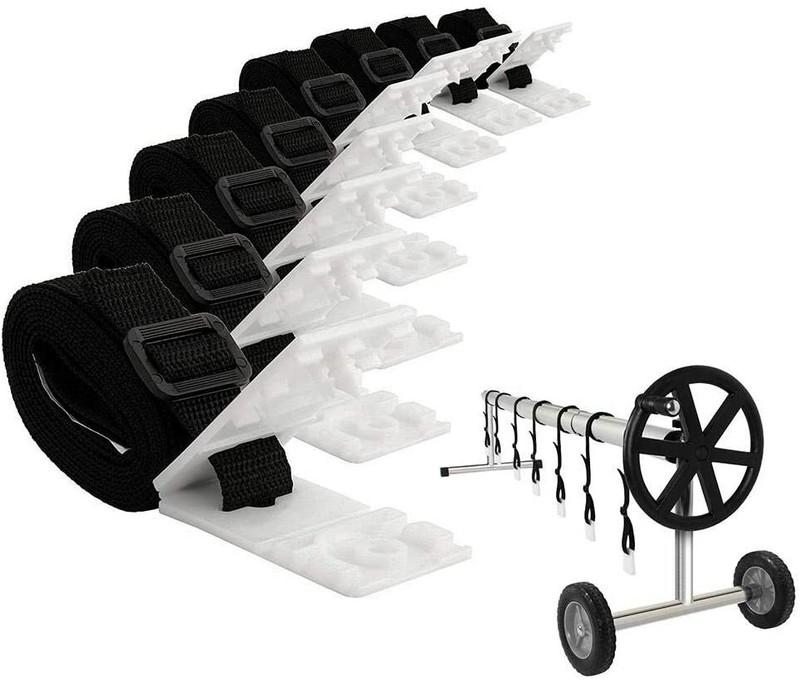 8er Set Haltebänder Befestigung und Klammern für Pool-Planen / Abdeckungen GCNSR