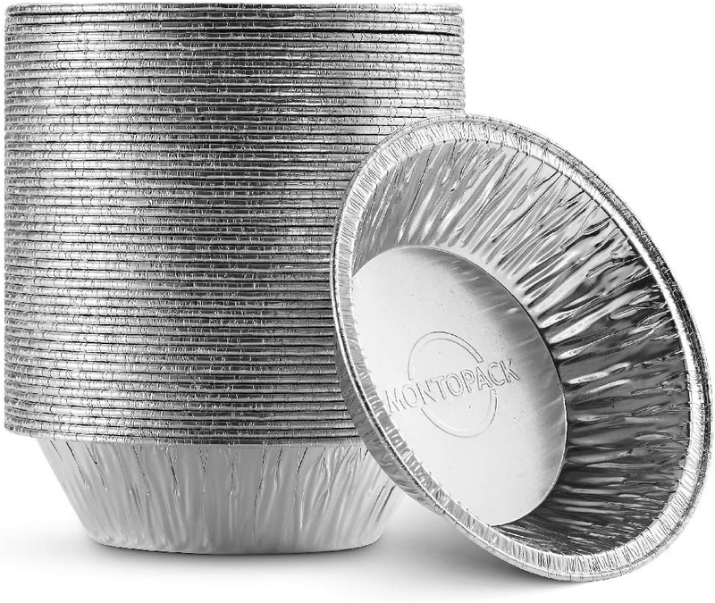 Montopack Disposable 5" Aluminum Foil Pie/Tart Pan (50 Pack) | 5 Inch round Cake