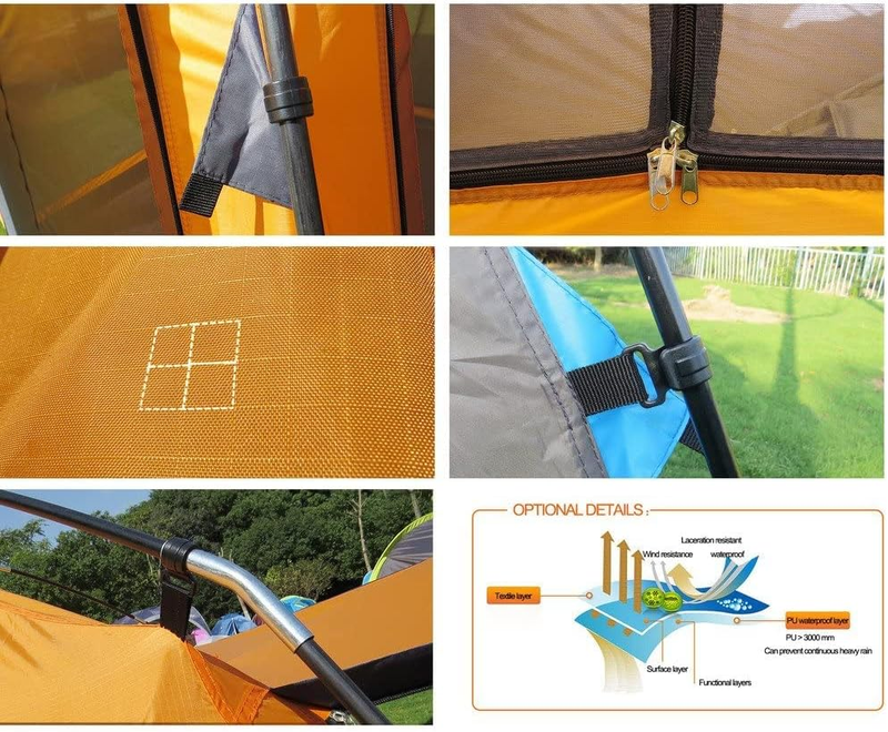 Screen Camping Tent with Floor 4 Season 8X8Ft Large Mesh Room Shelter Canopy for