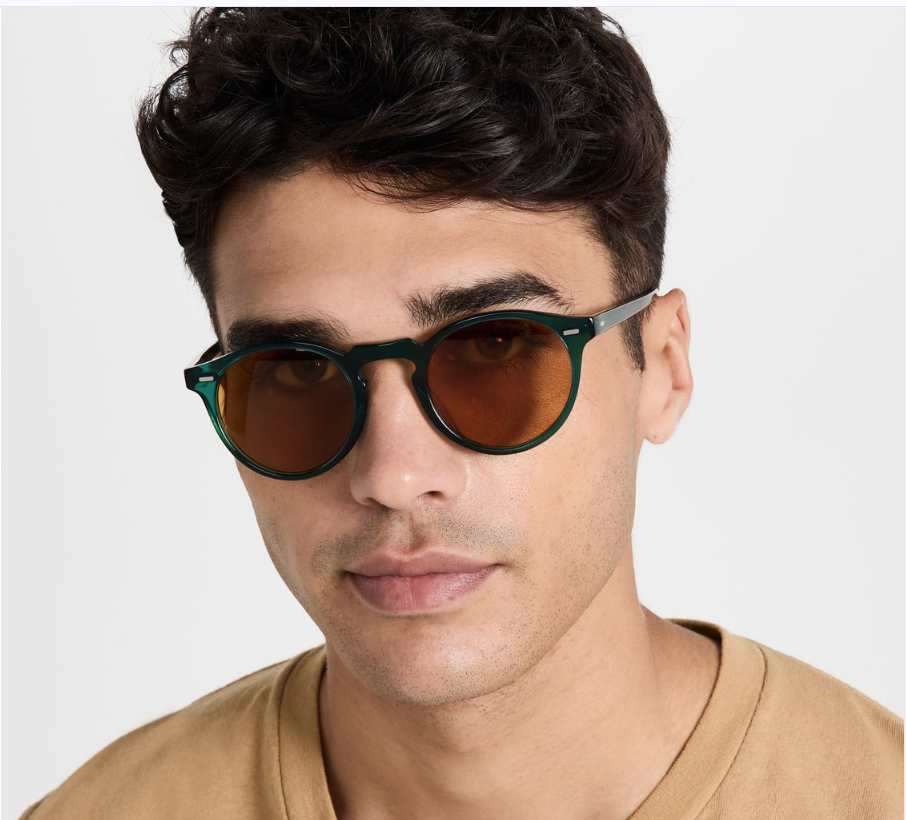 Pre-owned Oliver Peoples Gregory Peck Sun Limited Edition In Dark Teal/ Cognac Msrp$487 In Brown