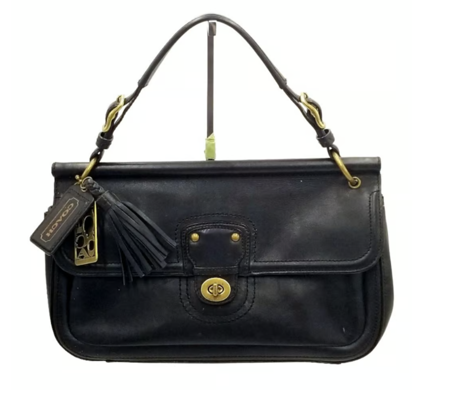 Coach 22062 Vintage City Willis Black Leather Tote Bag With