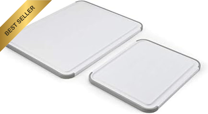 Classic Nonslip 2 Piece Plastic Cutting Board, Set of 2, White