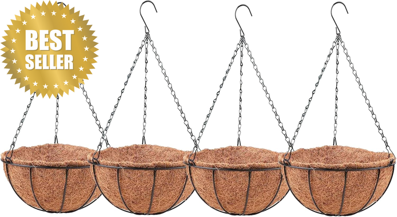 Lalagreen Hanging Baskets for Plant Outdoor (4 Pack, 16 Inch) Extra Large Hangin