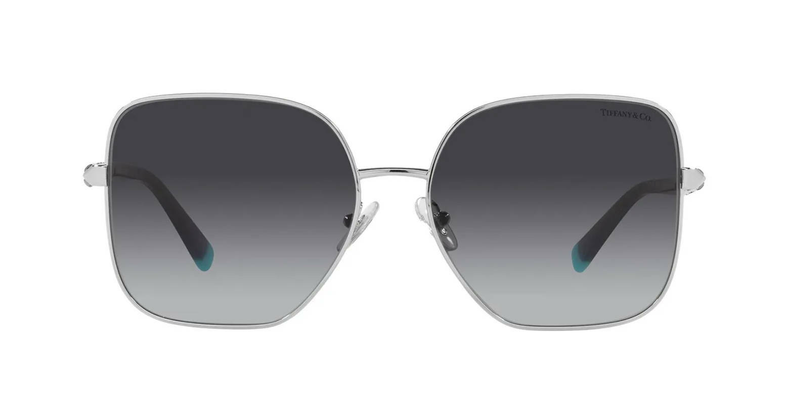 Pre-owned Tiffany Wheat Leaf Tf 3078b Silver Black/grey Shaded (6001/3c) Sunglasses