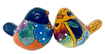 Mexican Talavera Bird Sparrow Pottery Animal Folk Art 6'' Figure (One)