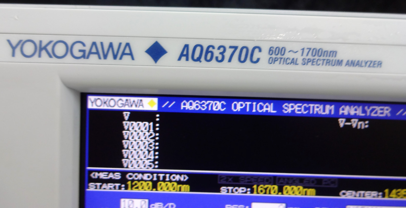 Yokogawa AQ6370C - AQ6370 AQ6370B Optical Spectrum Analyzer Options:10-D/FC/RFC